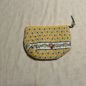 Vera Bradley small cosmetic bag yellow Elizabeth pattern EUC